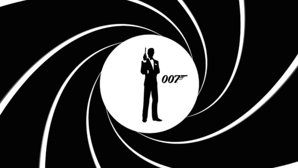 The legendary gunshot logo of James Bond.