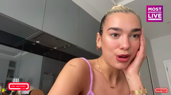 Dua Lipa answering questions as part of the 'Most Requested Live' radio show segment.