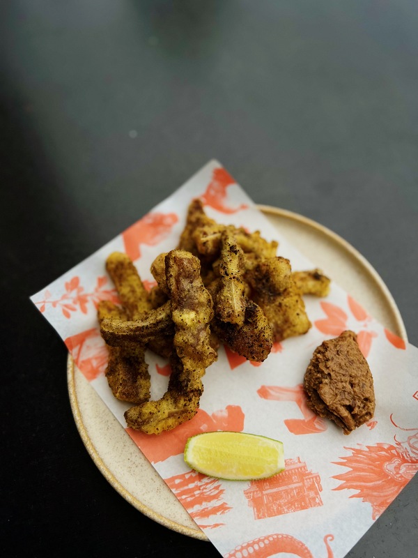 Tempura pig ears.