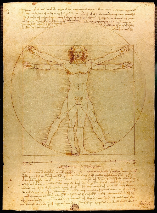 The Vitruvian Man by Leonardo da Vinci.