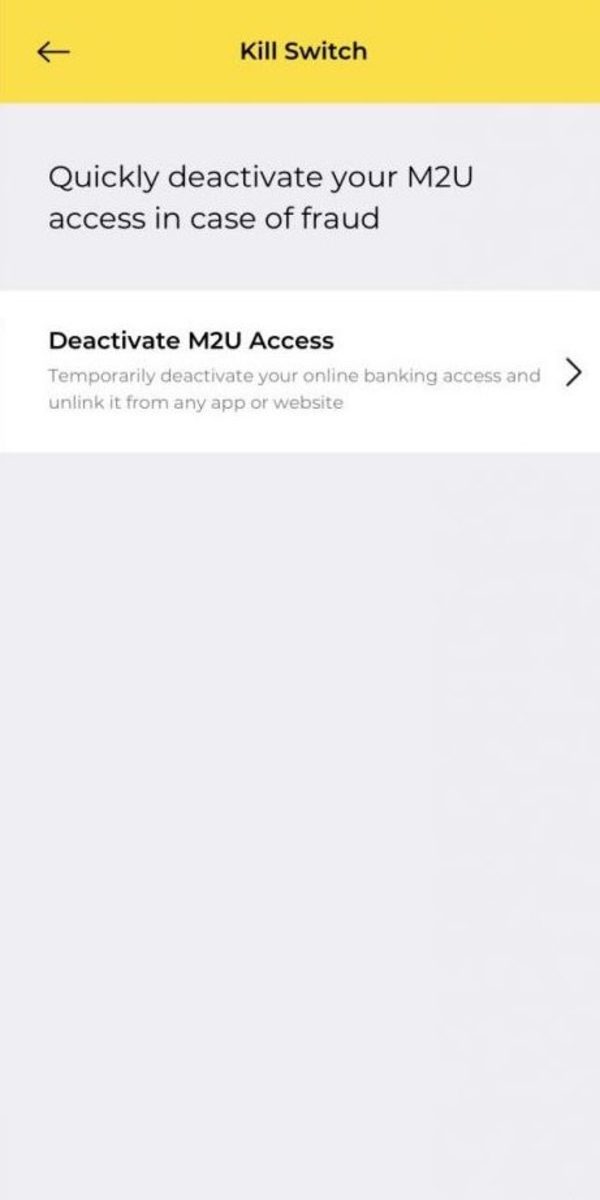 An example of the Kill Switch use on the Maybank app.