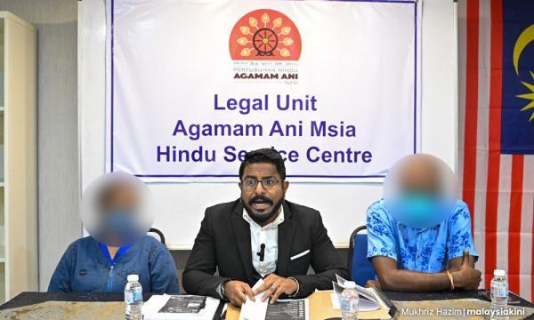 Arun (middle) speaking at the press conference alongside the parents of the teenager.