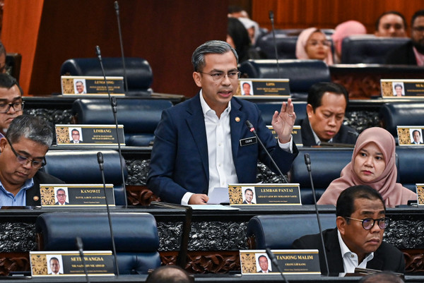 Communications and Digital Minister Fahmi Fadzil in Dewan Rakyat yesterday, 14 February.