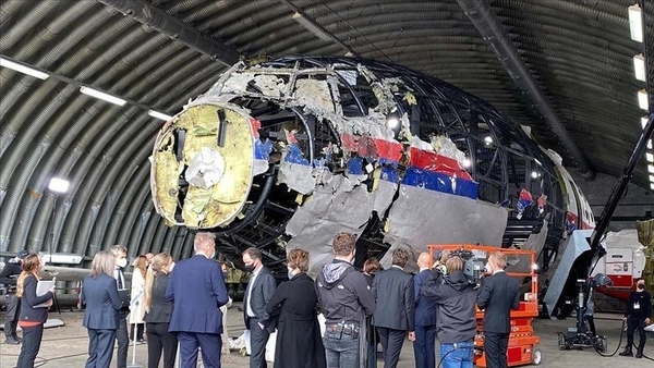 Remains collected of flight MH17 aircraft after it was shot down in July 2014.