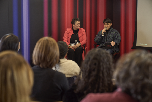 From left to right: Moderator Amy, Head of Netflix APAC PR, and Don Kang, VP of Content (Korea)