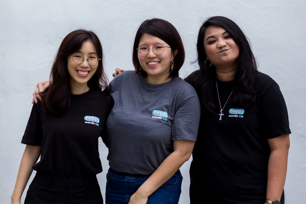 (From left) Erica Woo, licensed and registered counsellor, Keryn Lee, photographer, and Sharlyn, founder of happywords.co