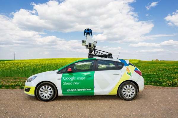 A Google Maps Street View car.