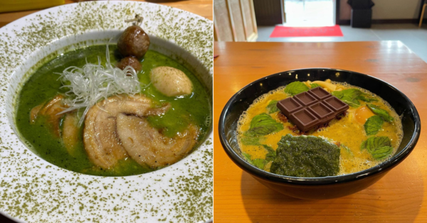 Matcha Ramen (left) and Chocolate Ramen from Menya Shi Shi Do's menu