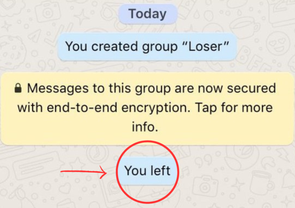 This notification won't pop up in the latest WhatsApp version.