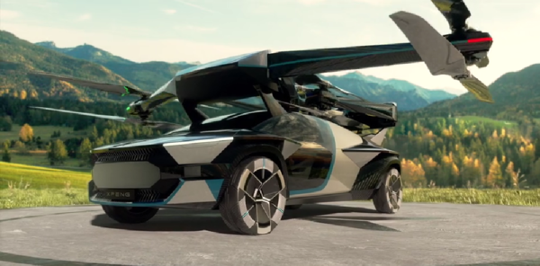 Render of how the flying car could potentially look like in the future.