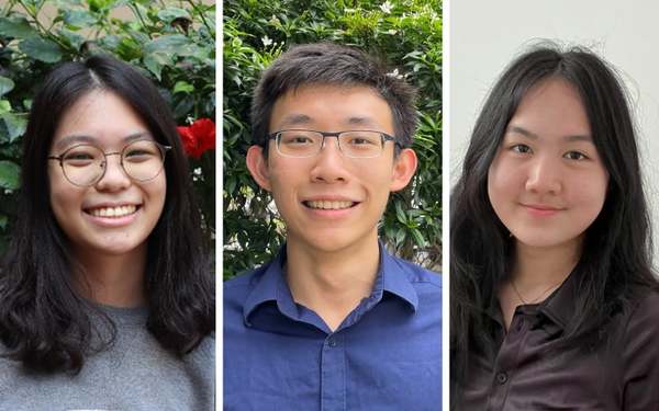 The three Malaysians accepted into Harvard College (from left): Ho Shu Xin, Pua E Rick, and Sydny Lum.