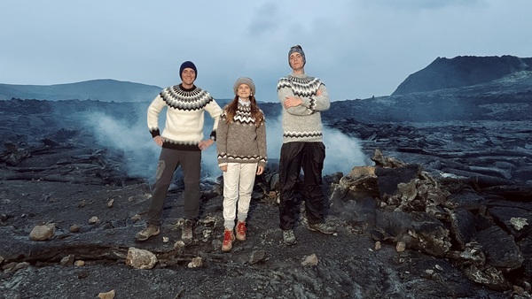 The twins with Wright while filming Season 1 of 'Fantastic Friends' in Iceland.