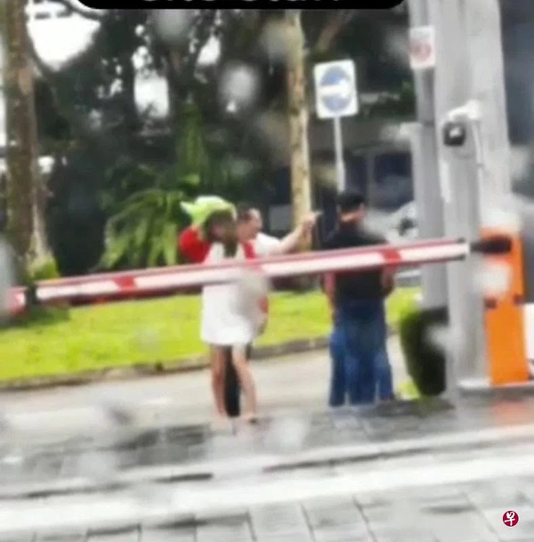 The man was seen berating the security guard in a video taken by a female resident.