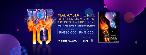 Poster for 'Malaysia Top 10 Outstanding Young Artists Awards' 2023.