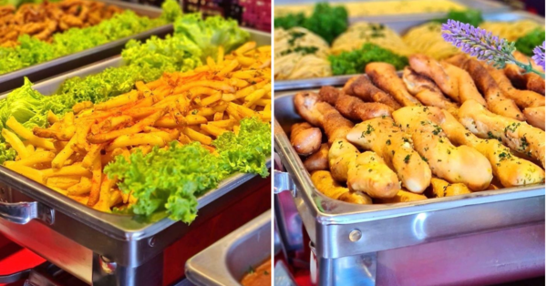 French fries and garlic twists.