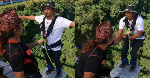 Screen grabs from the TikTok by Go Bungy Nepal.
