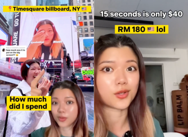 M'sian Influencer Shares How She Paid RM180 To Appear On A Billboard In New York