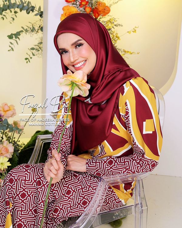 Gambar wajah wakilan kempen baju kurung koleksi raya Aidiladha Hajeera Edition, Faezah Elai.