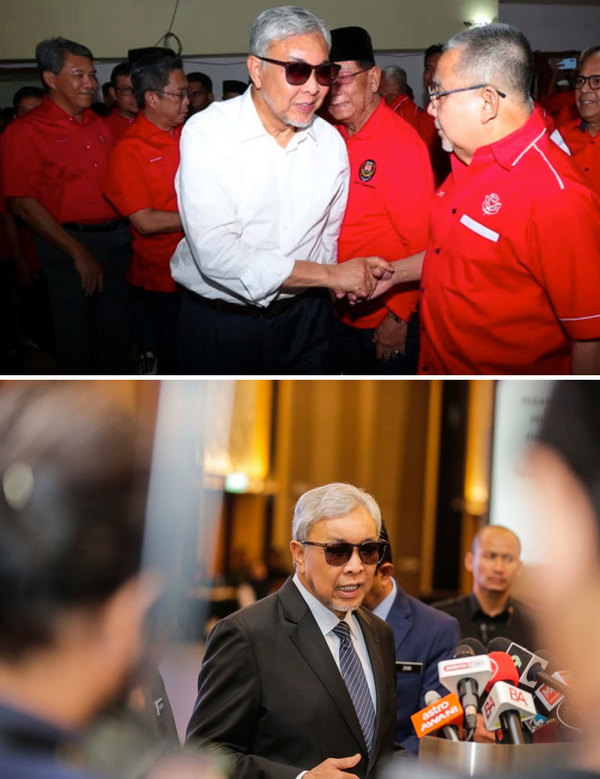 Photos of Zahid wearing sunglasses on 24 June (top) and 27 June (bottom).