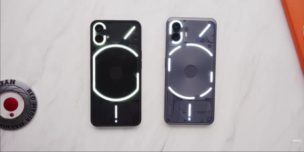 From left to right: Nothing Phone (1) and Nothing Phone (2).