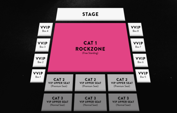 Venue layout is not drawn to scale and it is for ticket location purposes only.