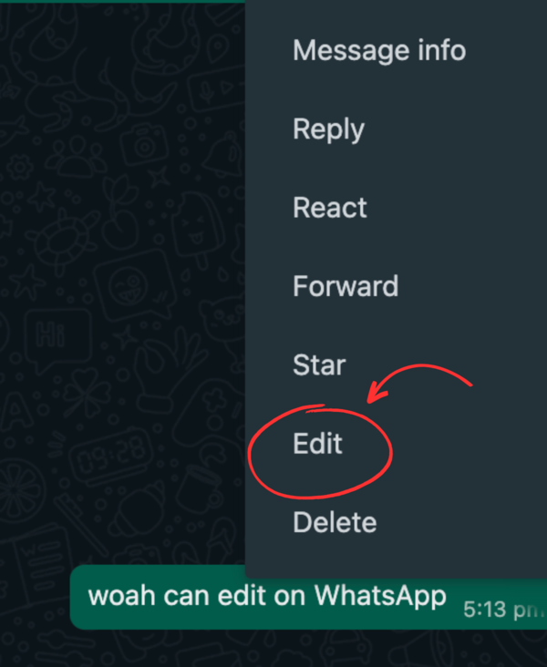 Editing WhatsApp messages on Android