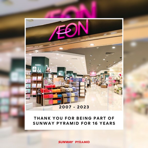 The official poster announcing the closure of AEON by Sunway Pyramid.