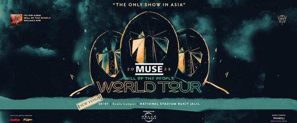 Official poster of Muse's concert in Kuala Lumpur.