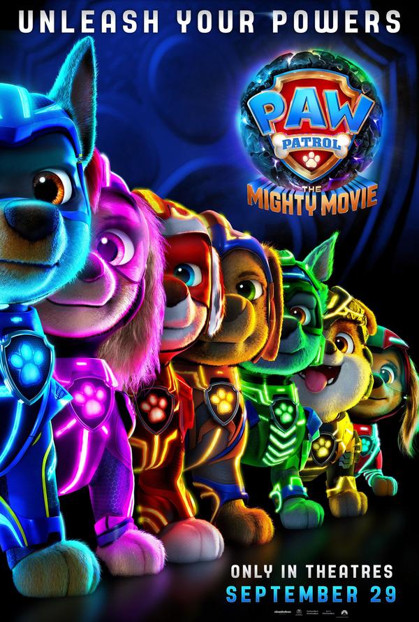 Official poster for 'PAW Patrol: The Mighty Movie' (2023).