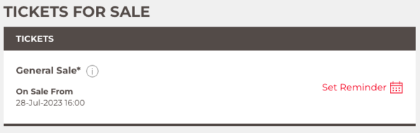 Ticket option for The Strokes' second live show in Singapore.