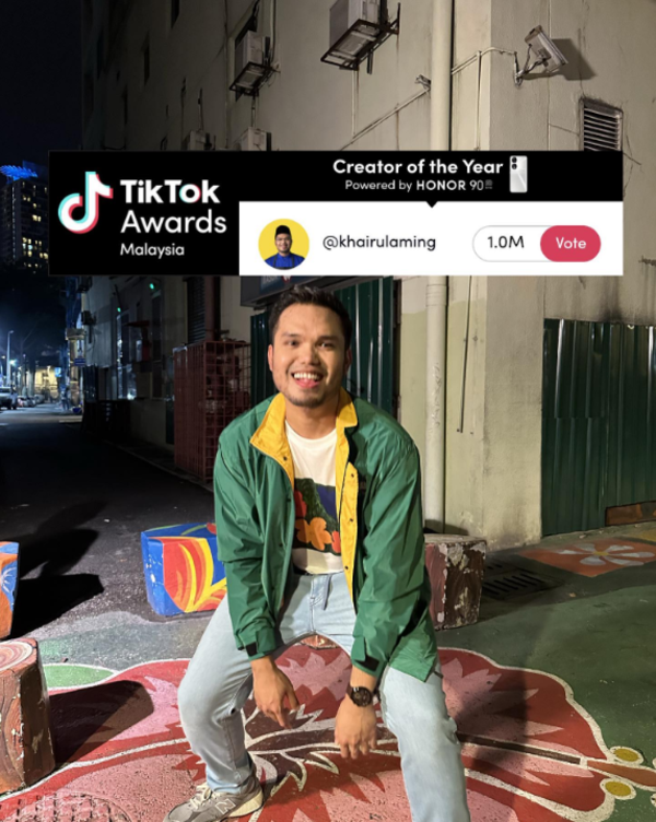 Khairulaming took to his Instagram to give thanks to his fans after he surpassed 1 million votes at the TikTok Awards Malaysia.