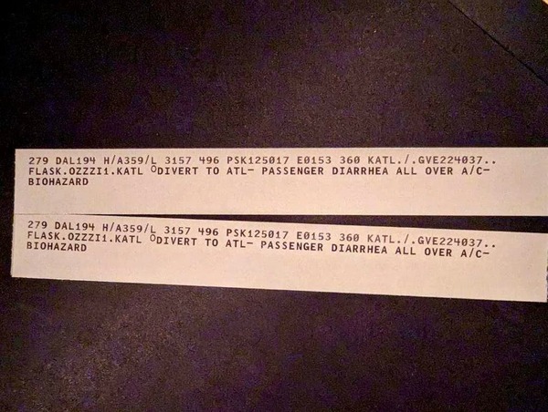 The Federal Aviation Administration (FAA) flight strip, in which the crew relayed details highlighting the issue onboard.