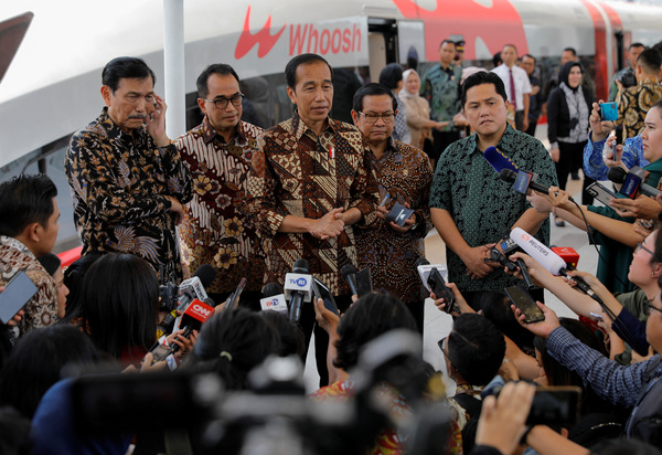 Indonesian President Jokowi at the launch of the Whoosh railway in Jakarta, Indonesia.