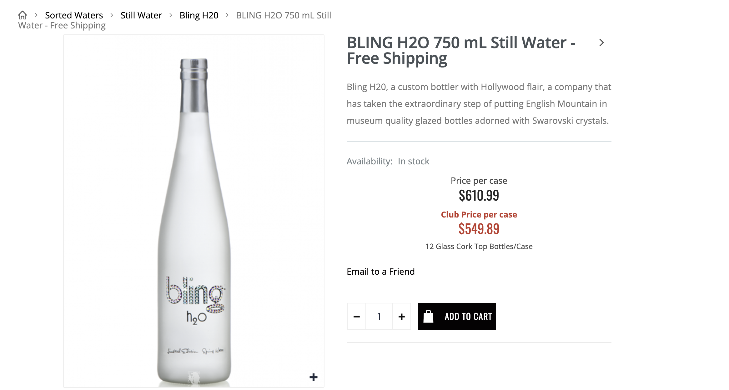 Berg 750mL Fancy Glass Still (Single Btl) - Berg - Still Water - Sorted  Waters