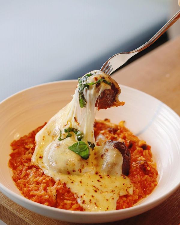 Tomato & Beef Polpetta Risotto.