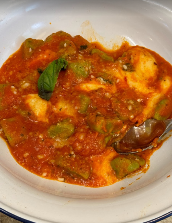 The Sorrentina – Homemade Spinach Gnocchi with Italian Basil and Buffalo Mozzarella in Tomato Sauce.