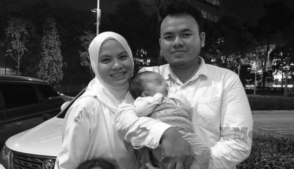 Faizul Ali Adam, Maisarah Rosli, and their daughter, Qaseh Aulia Faizul.