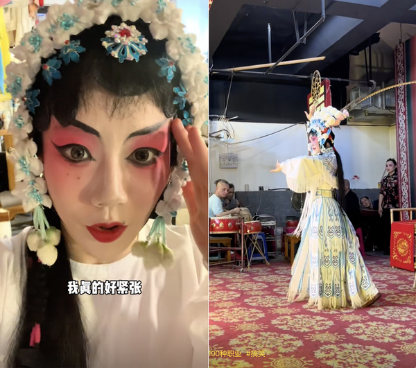 Chizao tries out a day as a Chinese opera singer.