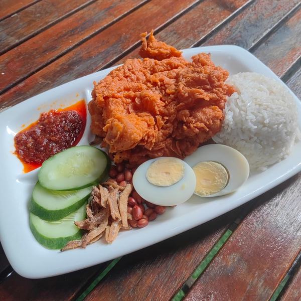 Nasi Lemak Chicken Chop.