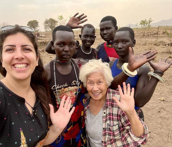 Luisa with the Mundari tribe in South Sudan.