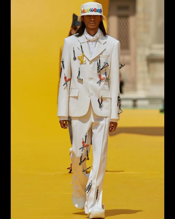 Ridzman Zidaine walking the Louis Vuitton SS23 Paris Fashion Week runway.