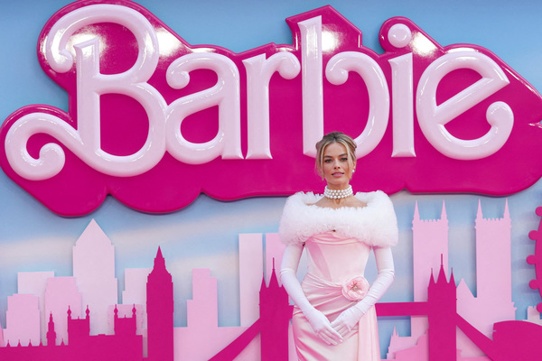 Margot Robbie attends the European premiere of 'Barbie' in London, 12 July 2023.