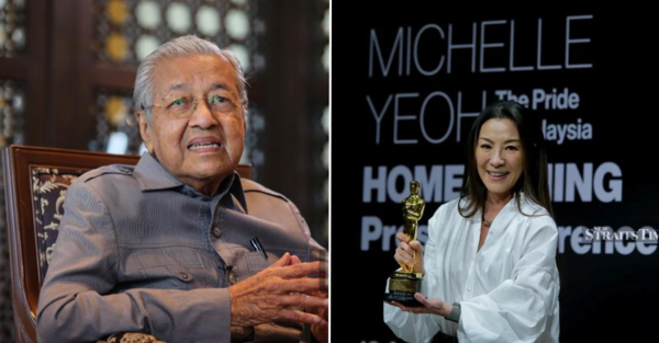 Tun Dr Mathathir Mohammad (left) & Tan Sri Dato' Seri Michelle Yeoh (right)