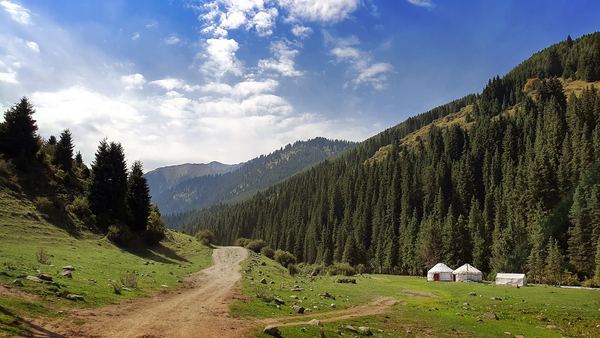 Beginning of the trail to Ala-Kul Lake, Kyrgyzstan.