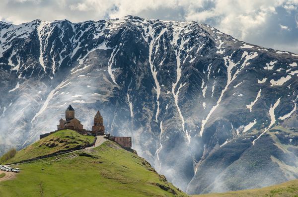 Trinity Gergeti Church, Kazbegi, Georgia.