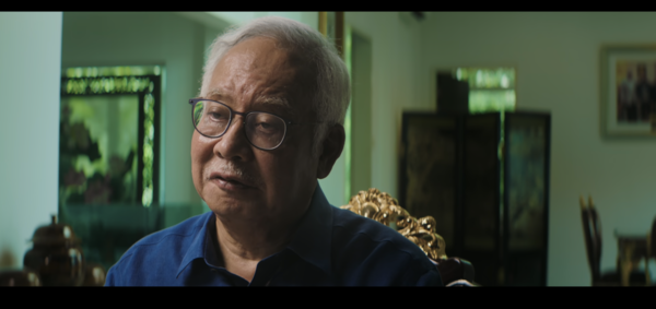 Najib Razak in a sit-down interview in the documentary.