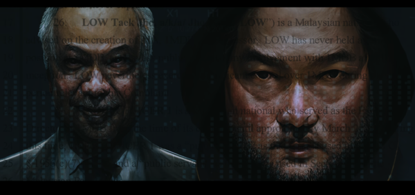 An AI-generated image of Jho Low and Najib Razak.