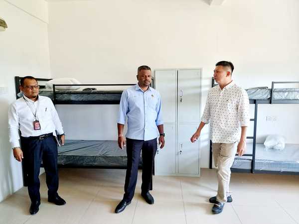 Arul during a visit to a Centralised Labour Quarter (CLQ) lodge residence in Bandar Baru Nilai, which houses nearly 1,000 units and can accommodate 3,500 workers.