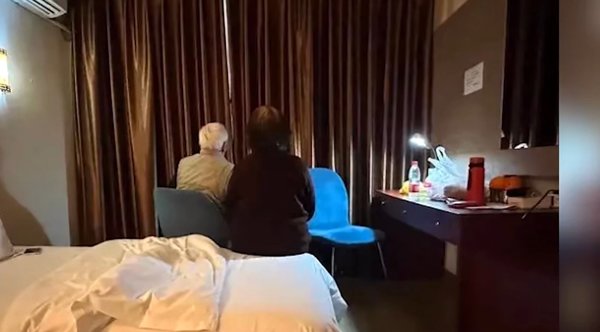 The elderly couple have been forced to live in guest house.