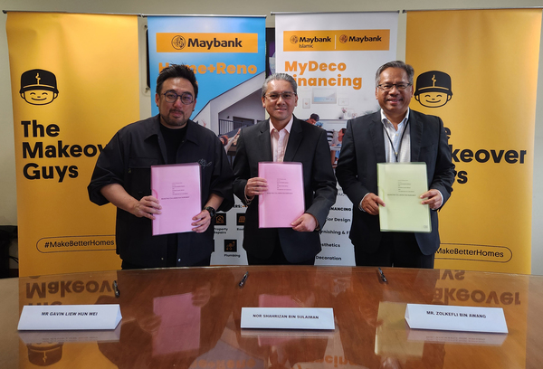 (From left to right) Gavin Liew, Founder and CEO of The Makeover Guys, Nor Shahrizan Sulaiman, Deputy CEO of Maybank Islamic Berhad, Zolkefli Bin Awang, Head of Consumer Finance for Maybank Community Financial Services Malaysia.